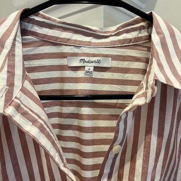 Madewell short sleeved striped popover top - Picture 2 of 2